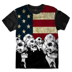 Camiseta Infantil Skull Estados Unidos