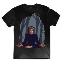 Camiseta Infantil Chimpanzé Meditando