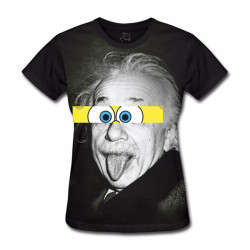 Camiseta Baby Look Einstein Olhos Doidos