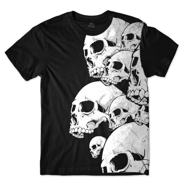 Camiseta Caveira Black skulls