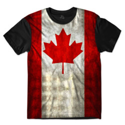 Camiseta Infantil Bandeira Canadá