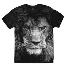 Camiseta Infantil Leão Negro