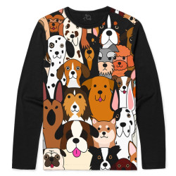 Camiseta Manga Longa Cachorros Fofos - Dogs
