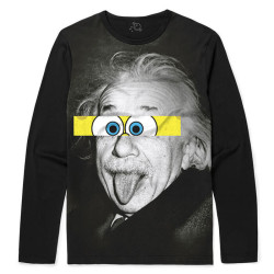 Camiseta Manga Longa Einstein Olhos Doidos