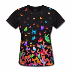 Camiseta Baby Look Butterfly Colors - Borboletas 