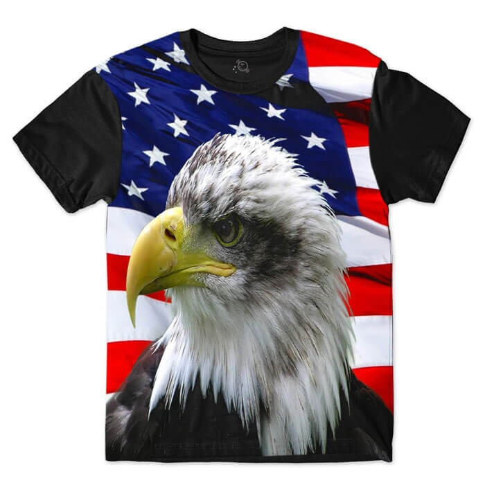 Camiseta Bandeira EUA - Águia da Liberdade