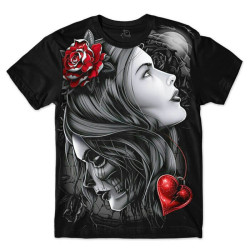 Camiseta Infantil Black Skull Woman