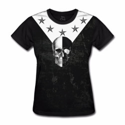 Camiseta Baby Look Skull Black Star (Feminina)