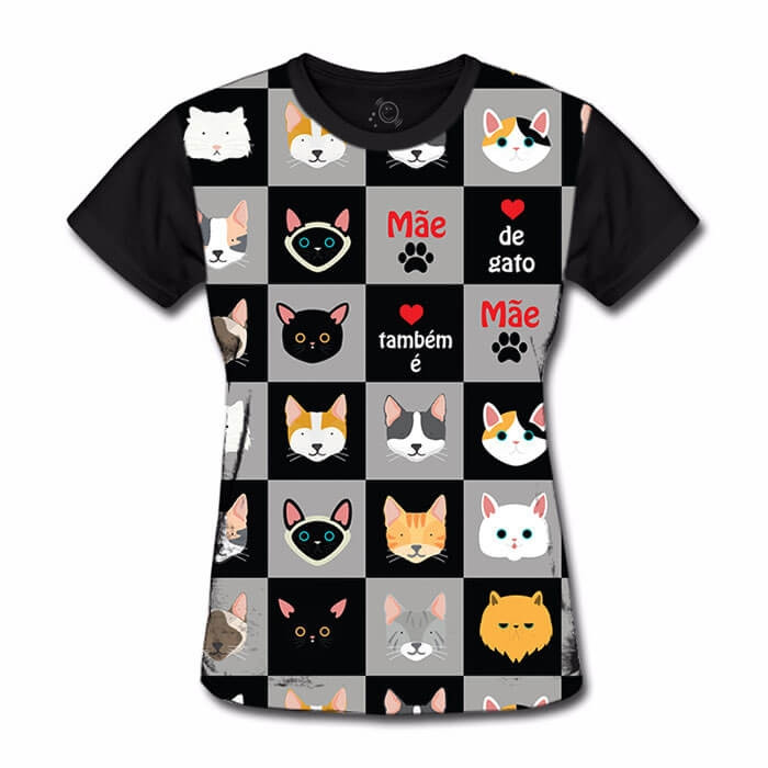 Camiseta Baby look feminina Bad Cat