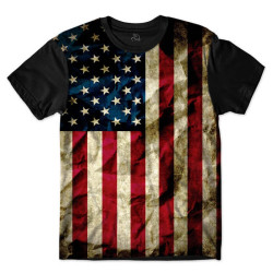 Camiseta Infantil Bandeira EUA Estados Unidos