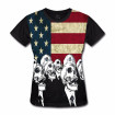 Camiseta Baby Look Skull Estados Unidos