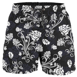 Shorts Bermuda Masculina Floral Black