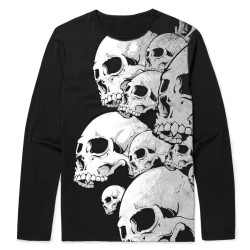 Camiseta Manga Longa Skull Black