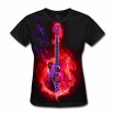 Camiseta Baby Look Music - Guitarra em Chamas