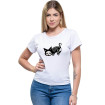 Camiseta Babylook Feminina Skeleton Cat 