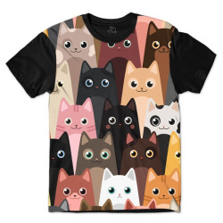 Camiseta Infantil Gatos Fofíneos - Cats