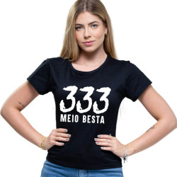 Camiseta Babylook Feminina 333 Meio Besta