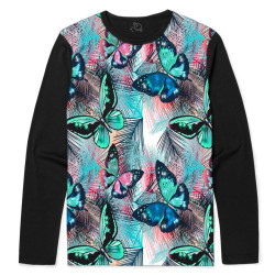 Camiseta Manga Longa Colorful Butterfly - Borboletas