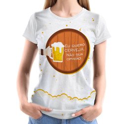 Camiseta Baby Look Eu Quero Cerveja
