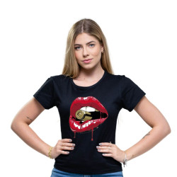 Camiseta Babylook Feminina Bullet Lip