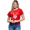 Camiseta Babylook Feminina Mão do Rock Esqueleto (Feminina)
