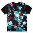 Camiseta Skull Blue Flowers