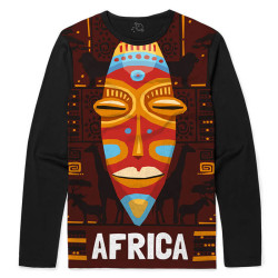 Camiseta Manga Longa Mascara Tribal Africana (Default)