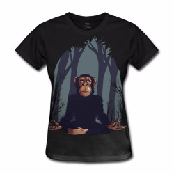 Camiseta Baby Look Chimpanzé Meditando