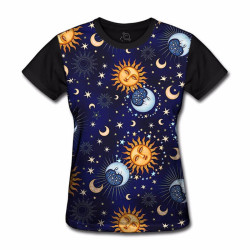 Camiseta Baby Look Sol e Lua