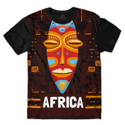 Camiseta Infantil Mascara Tribal Africana (Infantil)