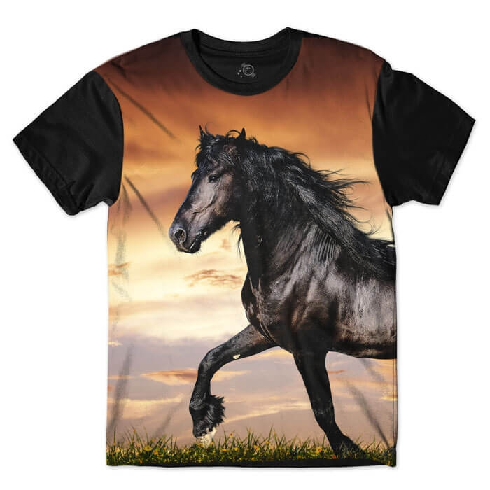 Camiseta Infantil Cavalo Negro