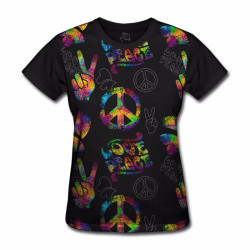 Camiseta Baby Look Love Peace Hippie