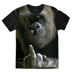Camiseta Gorila Mostrando Dedo