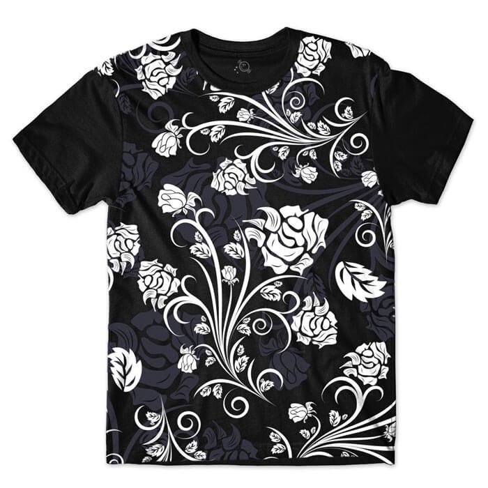Camiseta Floral Black