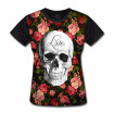 Camiseta Baby Look Skull Love Flores