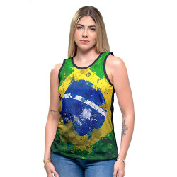 Regata Feminina Bandeira do Brasil Style