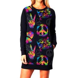 Vestido de Moletom Love Peace Hippie