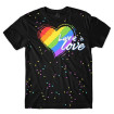 Camiseta Heart Love is Love - Arco-íris