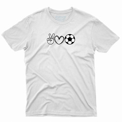 Camiseta Paz Amor e Futebol